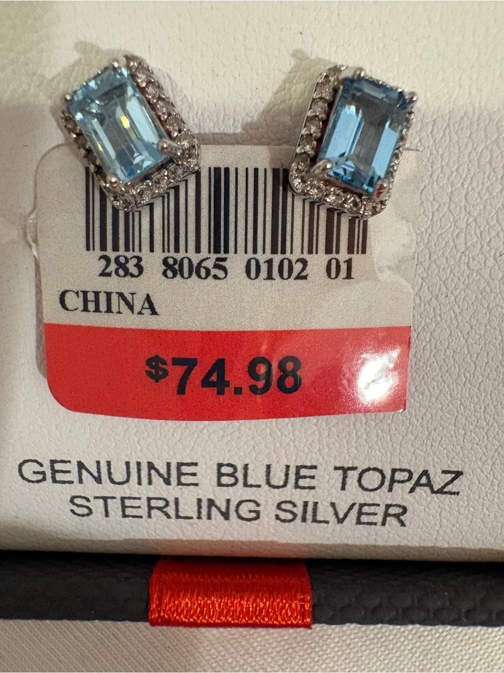 Sterling Silver Blue Topaz Stud Earrings